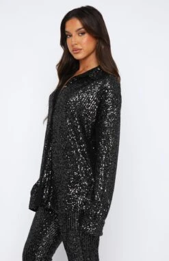 Sweetest Sin Sequin Shirt Black -Dresses Sales 02.06.2330446