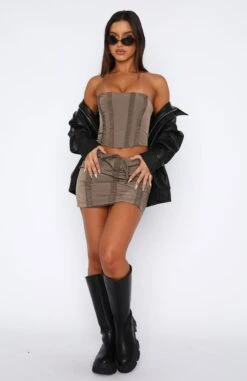 Between The Lines Bustier Taupe -Dresses Sales 04.05.2327808