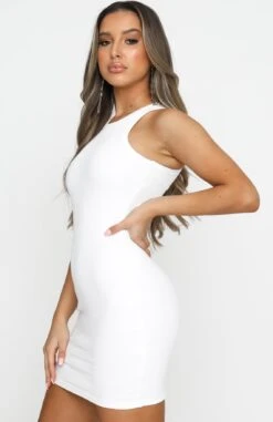Star Power Ribbed Mini Dress White -Dresses Sales 07.07.20 1334