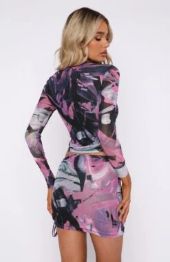 Dream Lover Long Sleeve Mesh Top Pink Flash -Dresses Sales 07.10.225371