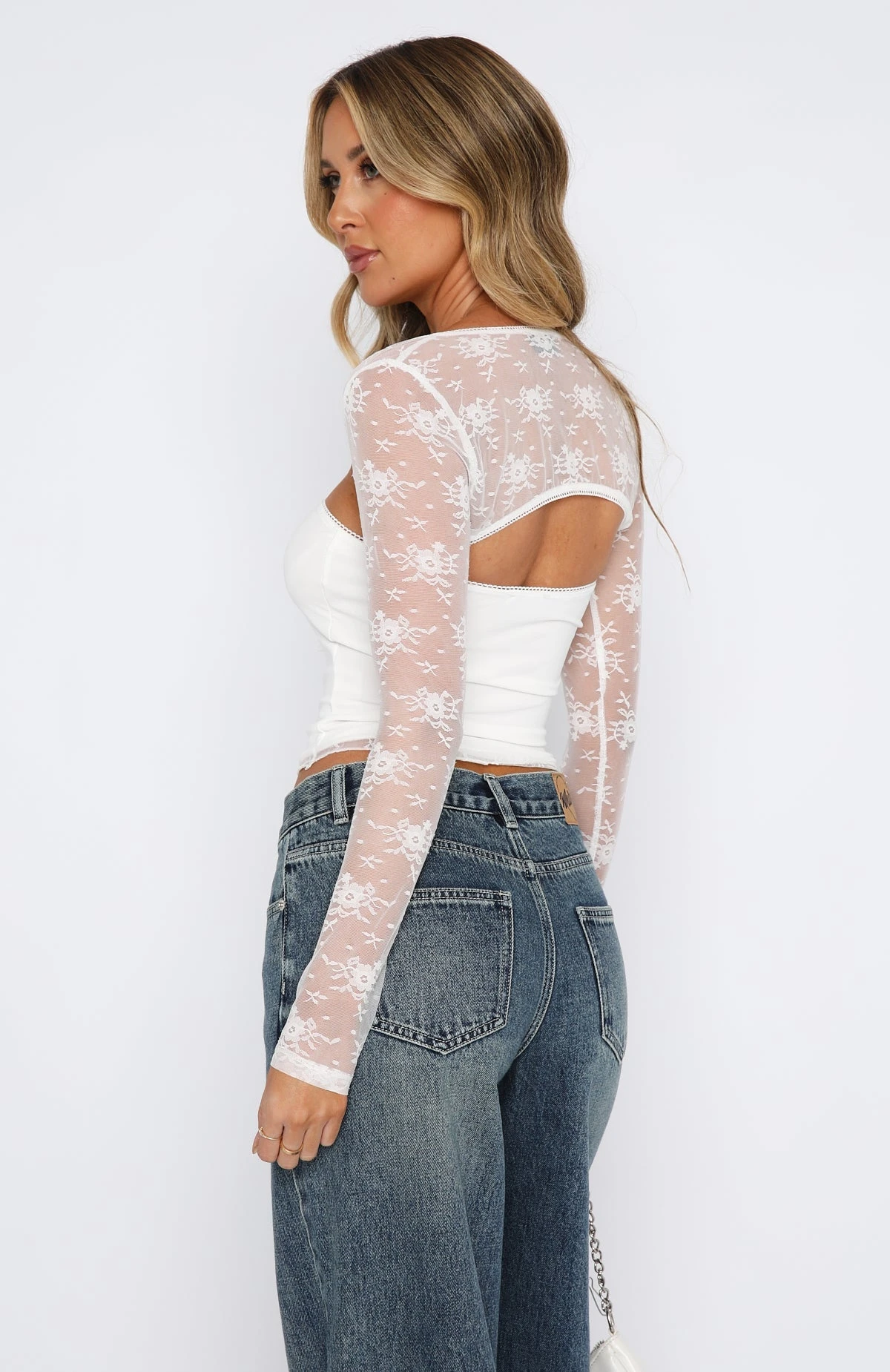 Fall In Love Again Lace Bolero Top Set White 6 Fall In Love Again Lace Bolero Top Set White - Image 4