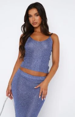 Love Galore Sequin Knit Top Blue 8 Love Galore Sequin Knit Top Blue -Dresses Sales 11.08.2348451