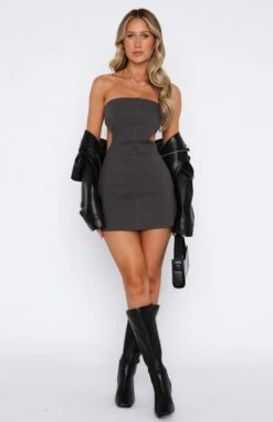 Talk Back Mini Dress Charcoal -Dresses Sales 15.06.2333067
