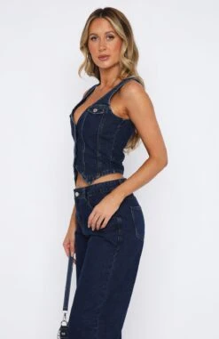 Move With Me Denim Vest Dark Blue Wash 8 Move With Me Denim Vest Dark Blue Wash -Dresses Sales 15.06.2333659