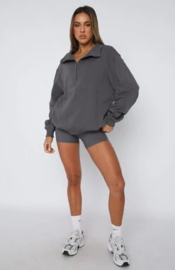 Chloe Zip Front Sweater Smoke -Dresses Sales 20.07.2340373