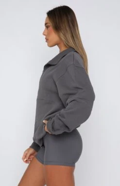 Chloe Zip Front Sweater Smoke -Dresses Sales 20.07.2340375