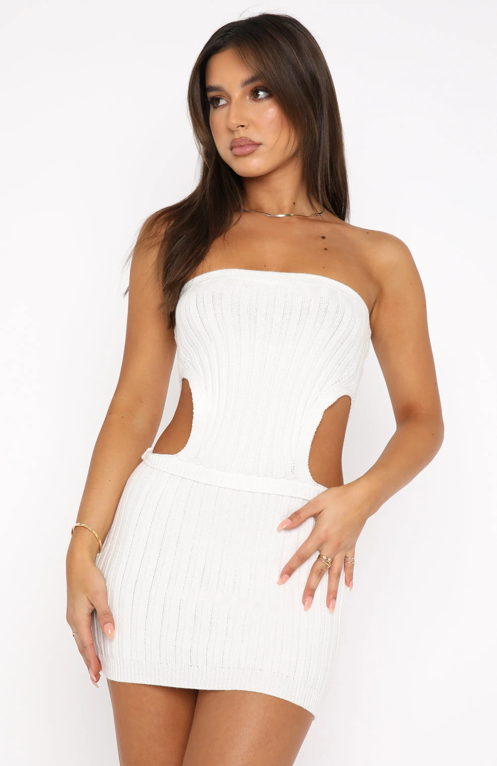 Bringing The Heat Ribbed Mini Dress White 4 Bringing The Heat Ribbed Mini Dress White - Image 2