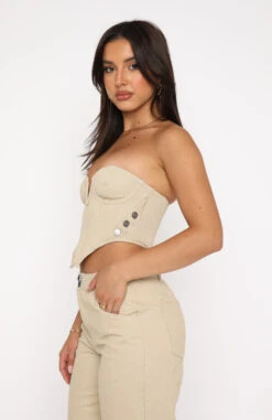 Change My Mind Bustier Oatmeal -Dresses Sales 30.06.22 1292
