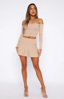 Emotional Long Sleeve Knitted Crop Oatmeal -Dresses Sales 30.06.2336143