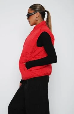 Outside The Lines Puffer Vest Red -Dresses Sales 30.3.2314724