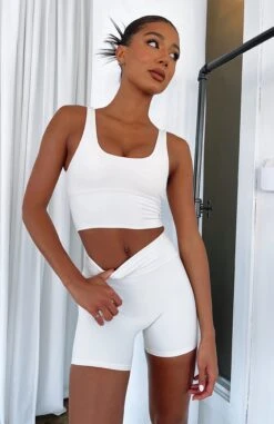 Keep Up High Waisted Shorts Stone -Dresses Sales ACTIVATION SPORTS CROP KEEP UP HIGH WAISTED SHORTS 20.04.22 08