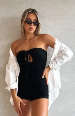 Finer Things Playsuit Black -Dresses Sales FINER THINGS PLAYSUIT050123 01