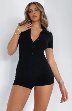 Golden Light Terry Playsuit Black -Dresses Sales GOLDEN LIGHT PLAYSUIT 130422 02
