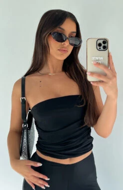 Heartbroken Strapless Top Black