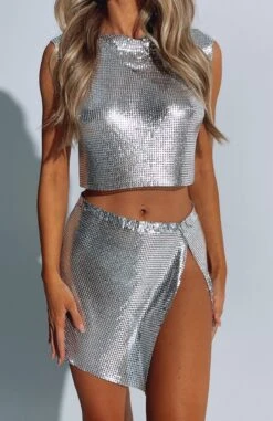 Make My Own Way Glomesh Top Silver -Dresses Sales IMG 1600 3b655dab 3d39 4b96 9acf addd5bc10f83