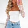 Fall In Love Again Lace Bolero Top Set White
