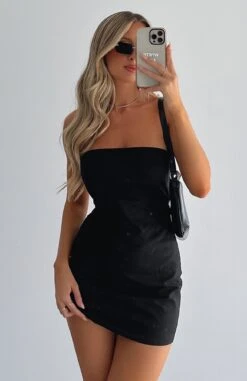 Try Your Luck Strapless Mini Dress Black