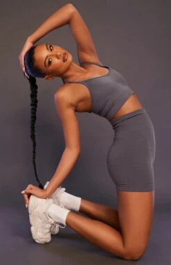 Seamless High Waisted Shorts Shadow