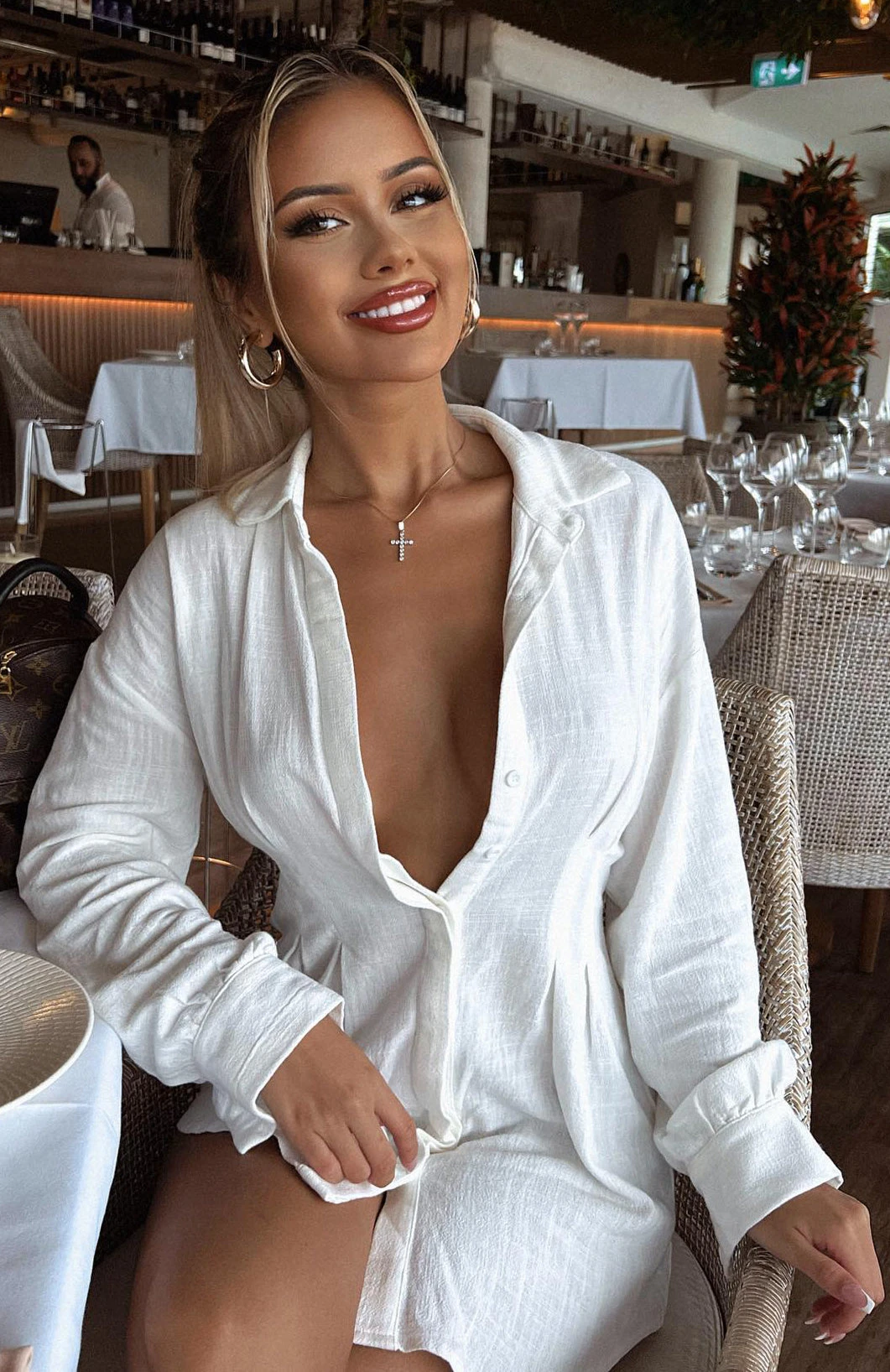 Feels Like A Holiday Shirt Dress White 3 Feels Like A Holiday Shirt Dress White