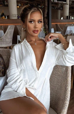 Feels Like A Holiday Shirt Dress White 16 Feels Like A Holiday Shirt Dress White -Dresses Sales trsha2